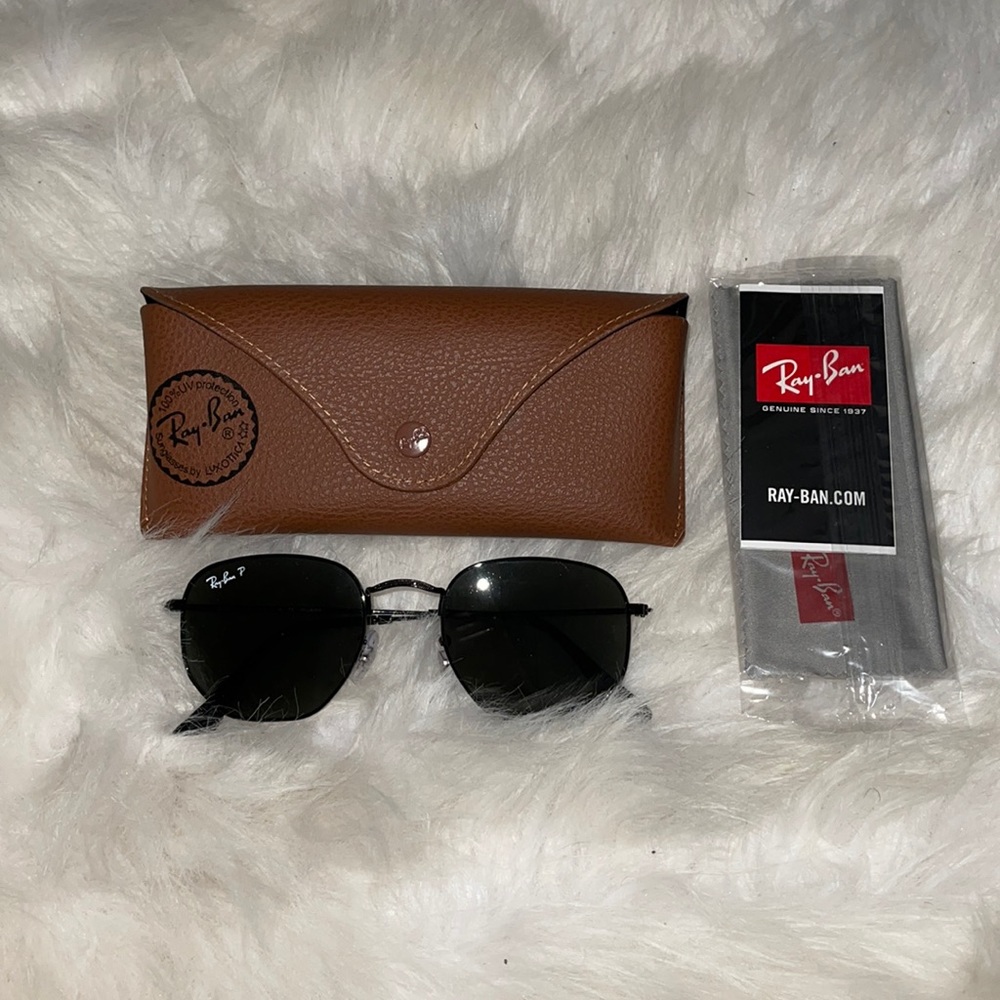 Brand New Ray-Ban Hexagonal Sunglasses - Polarized All Black